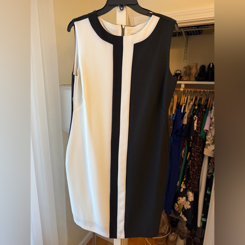 Sandra Darren Black and White Mini Dress